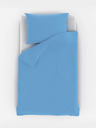 Kvalitex Biancheria da lettino in cotone tinta unita 140x200, 70x90cm blu