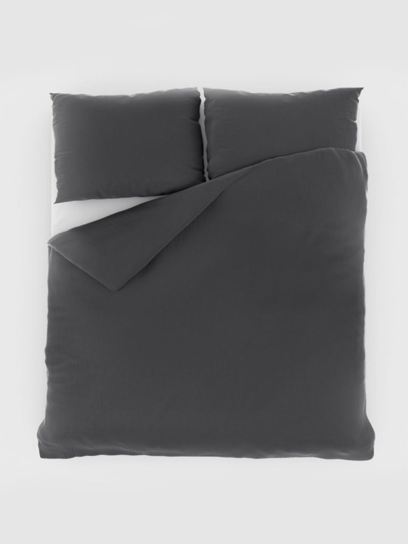 Kvalitex Biancheria da letto in mussola francese 220x200, 70x90cm grigio scuro Kvalitex