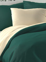 Kvalitex Luxury Collection Extended Satin Bedding Set 140x220, 70x90cm dark green / cream