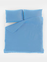Kvalitex Set di biancheria da letto francese in cotone tinta unita 240x200, 70x90cm blu