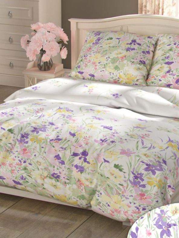Kvalitex Biancheria da letto in cotone francese PROVENCE COLLECTION 240x200, 70x90cm ISABEL viola