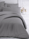 Kvalitex French Solid Cotton Bedding 200x200, 70x90cm light grey