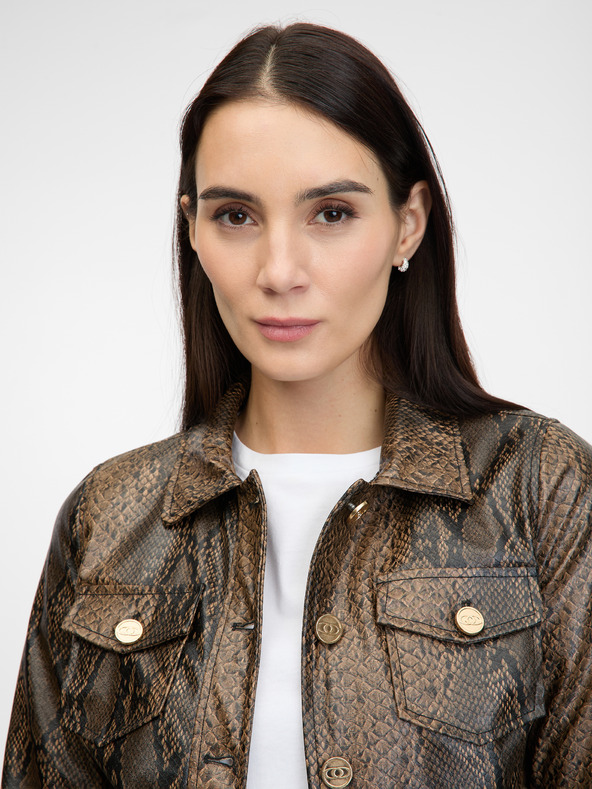 Orsay Giacca in similpelle marrone stampata da donna ORSAY