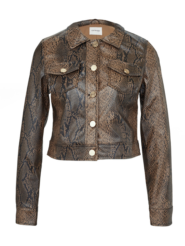 Orsay Giacca in similpelle marrone stampata da donna ORSAY