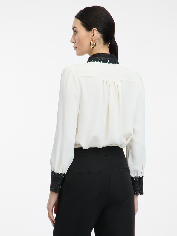 Orsay Camicia panna con colletto a contrasto ORSAY