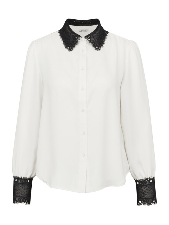 Orsay Camicia panna con colletto a contrasto ORSAY
