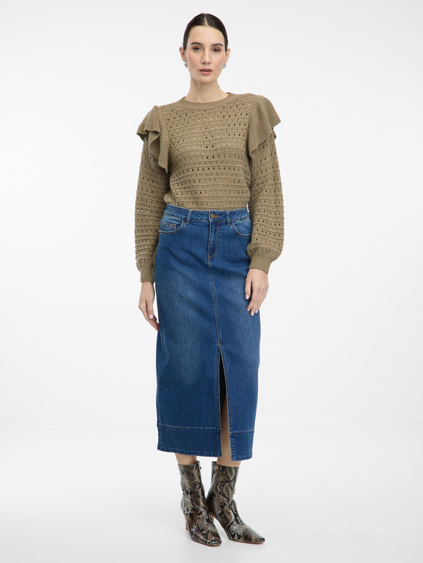 Orsay Maxi gonna da donna in denim blu scuro ORSAY