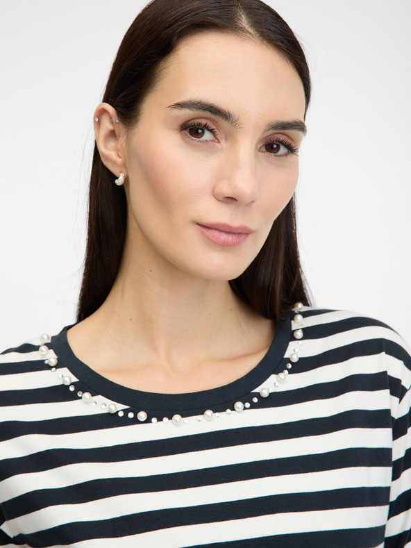 Orsay Maglietta a righe blu scuro a maniche corte da donna ORSAY