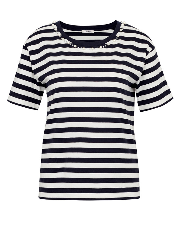 Orsay Maglietta a righe blu scuro a maniche corte da donna ORSAY