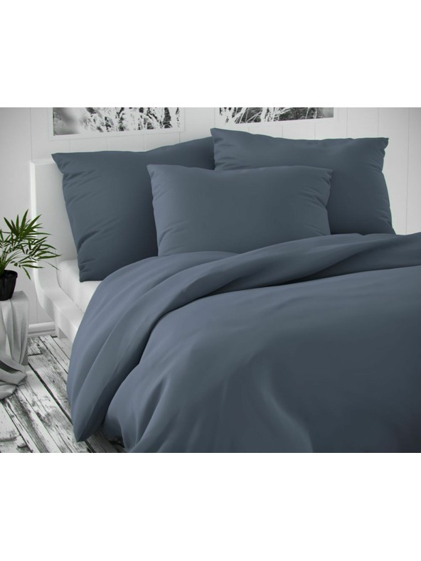 Kvalitex Satin bedding set Luxury Collection 140x200, 70x90cm dark grey Kvalitex