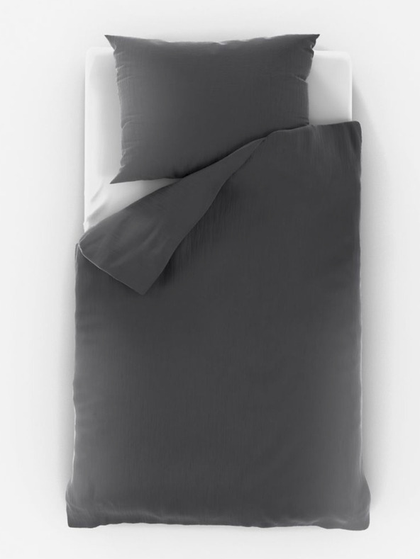 Kvalitex Set di biancheria da letto in mussola per lettino grigio scuro Kvalitex