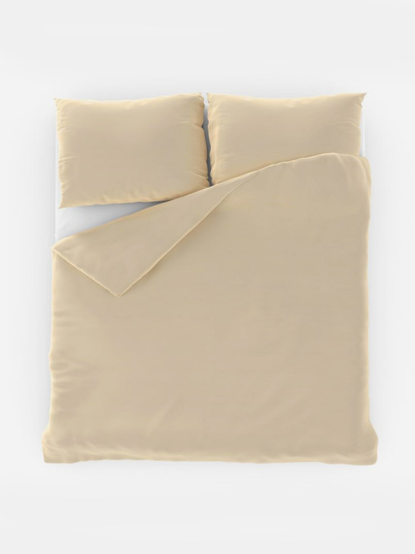 Kvalitex Biancheria da letto francese in cotone tinta unita 240x200, 70x90cm bianco sporco