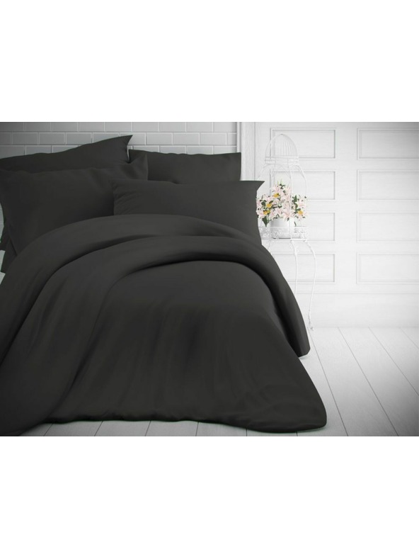 Kvalitex Solid Cotton Bedding Set 140x200, 70x90cm dark gray Kvalitex