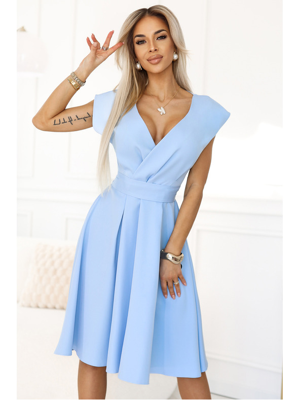 numoco Abito midi arricciato con scollo a matita e cintura Numoco