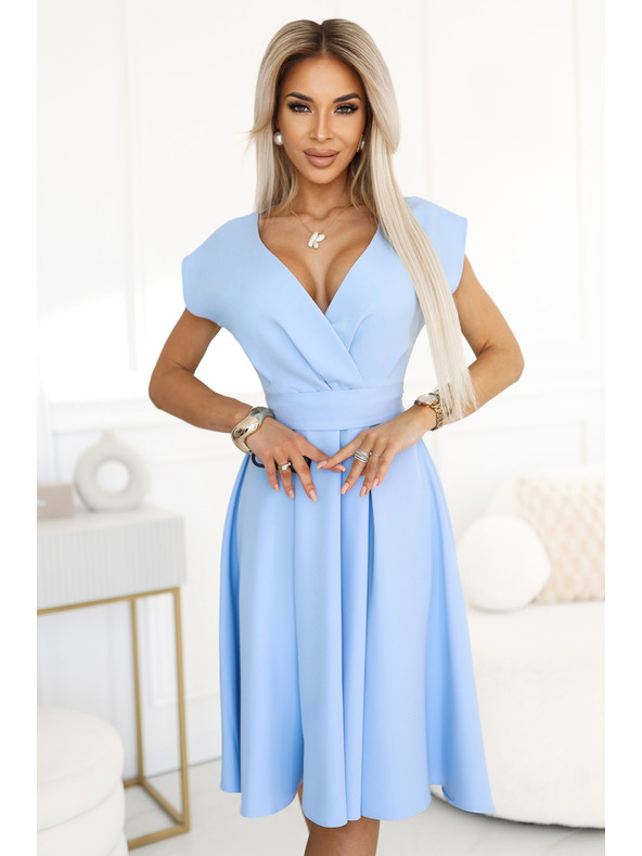 numoco Abito midi arricciato con scollo a matita e cintura Numoco