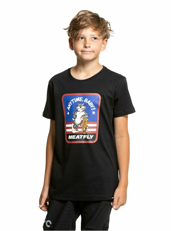 Meatfly Maglietta bambino Meatfly Tomcat Nero | Nero | Taglia 146 | 100% cotone