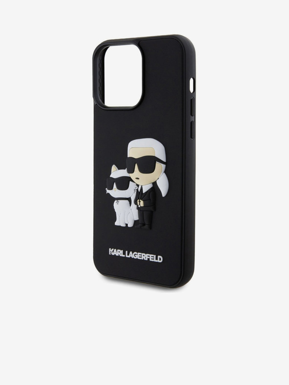Karl Lagerfeld Karl Lagerfeld 3D Rubber Karl and Choupette Cover Posteriore per iPhone 14 Pro Max Nero