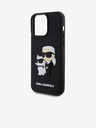 Karl Lagerfeld Karl Lagerfeld 3D Rubber Karl and Choupette Cover Posteriore per iPhone 14 Pro Max Nero