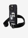 Karl Lagerfeld Karl Lagerfeld Saffiano Crossbody Cinturino Karl and Choupette NFT Cover per iPhone 14 Pro Nero