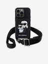 Karl Lagerfeld Karl Lagerfeld Saffiano Crossbody Cinturino Karl and Choupette NFT Cover per iPhone 14 Pro Nero