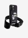 Karl Lagerfeld Karl Lagerfeld Saffiano Crossbody Cinturino Karl and Choupette NFT Cover per iPhone 14 Pro Nero