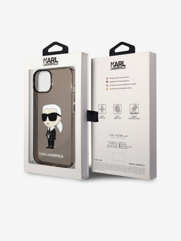 Karl Lagerfeld Karl Lagerfeld IML Ikonik NFT Cover Posteriore per iPhone 14 Plus Nero