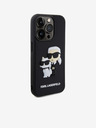 Karl Lagerfeld Karl Lagerfeld 3D Rubber Karl and Choupette Cover Posteriore per iPhone 15 Pro Nero