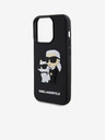 Karl Lagerfeld Karl Lagerfeld 3D Rubber Karl and Choupette Cover Posteriore per iPhone 15 Pro Nero