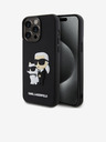 Karl Lagerfeld 3D Rubber Karl and Choupette Cover Posteriore per iPhone 15 Pro Max Nero Karl Lagerfeld