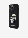 Karl Lagerfeld 3D Rubber Karl and Choupette Cover Posteriore per iPhone 15 Pro Max Nero Karl Lagerfeld