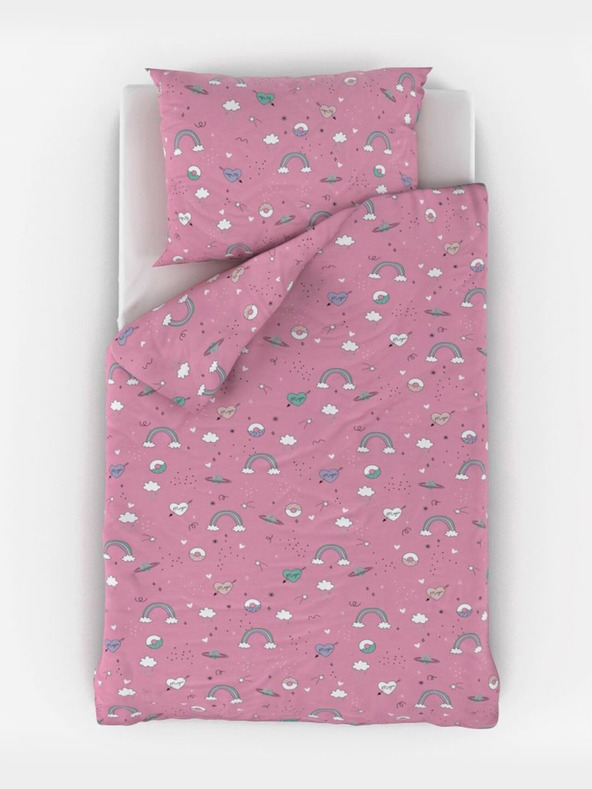 Kvalitex Biancheria da letto per culla in cotone Obláčky rosa