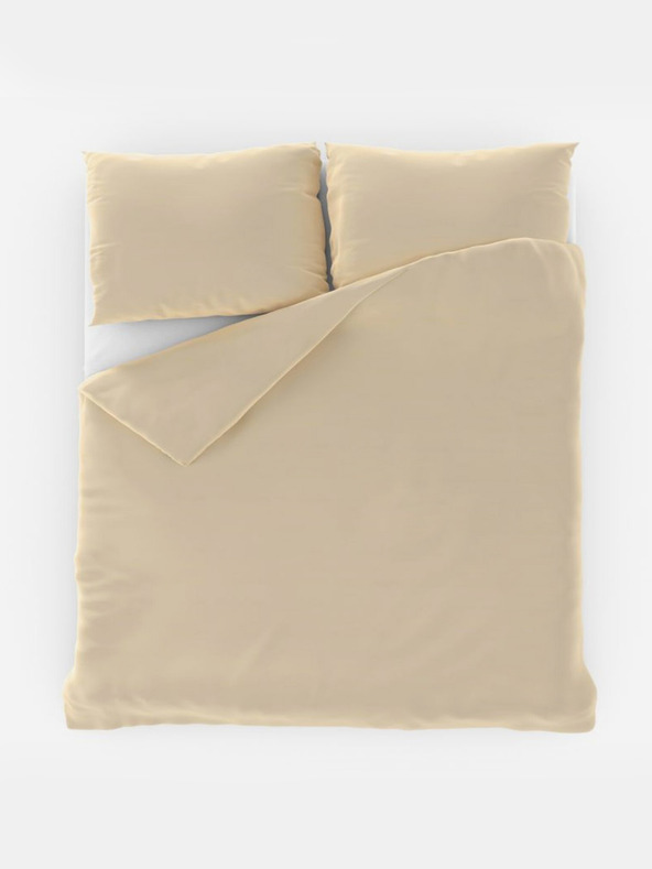 Kvalitex Biancheria da letto francese in cotone tinta unita 200x200, 70x90cm bianco sporco