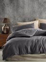 Kvalitex Set di biancheria da letto francese in mussola 240x220, 70x90cm grigio scuro Kvalitex