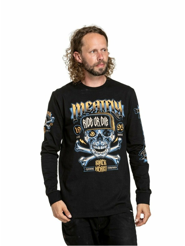 Meatfly Meatfly Maglietta a Maniche Lunghe da Uomo Crossbones Nero | Nero | Taglia