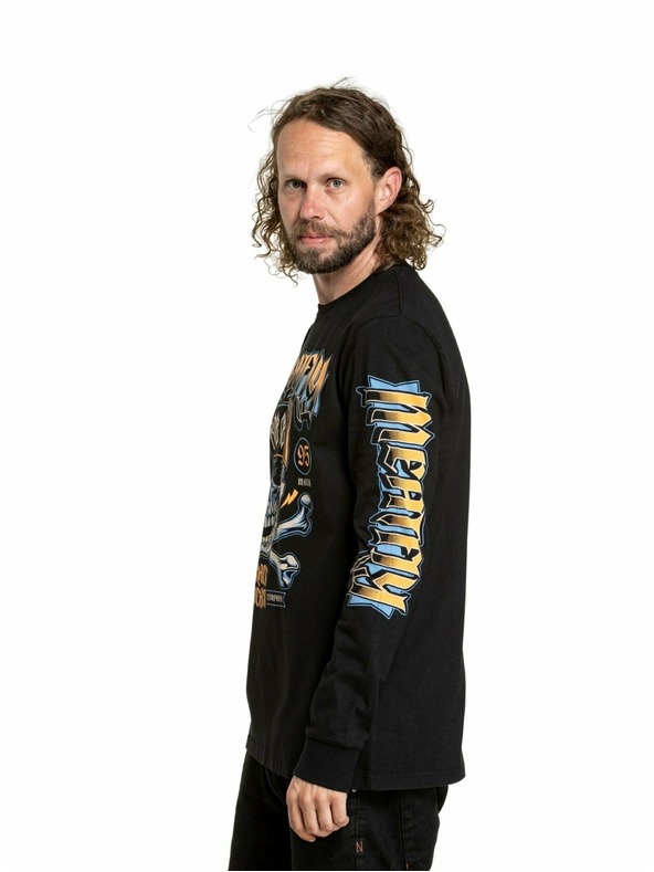 Meatfly Meatfly Maglietta a Maniche Lunghe da Uomo Crossbones Nero | Nero | Taglia