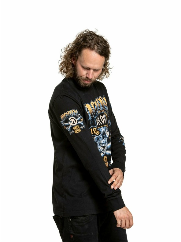 Meatfly Meatfly Maglietta a Maniche Lunghe da Uomo Crossbones Nero | Nero | Taglia