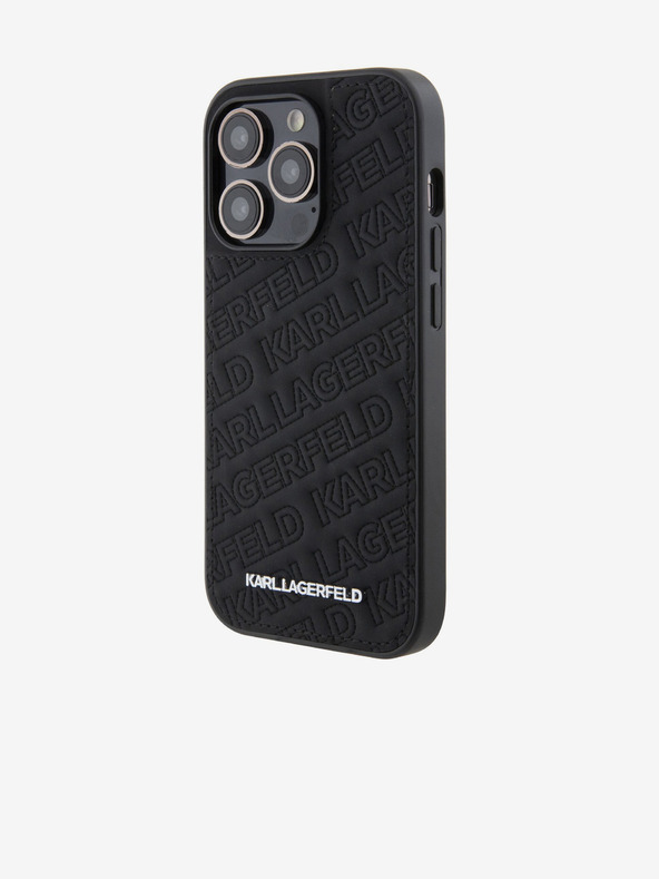 Karl Lagerfeld PU Motivo Trapuntato Cover Posteriore per iPhone 15 Pro Max Nero Karl Lagerfeld