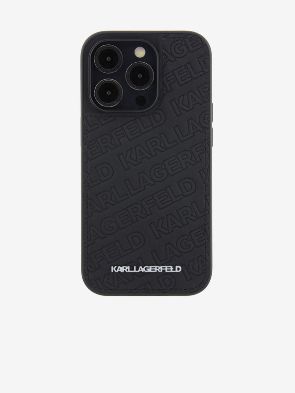 Karl Lagerfeld PU Motivo Trapuntato Cover Posteriore per iPhone 15 Pro Max Nero Karl Lagerfeld