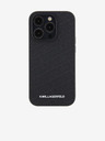 Karl Lagerfeld PU Motivo Trapuntato Cover Posteriore per iPhone 15 Pro Max Nero Karl Lagerfeld
