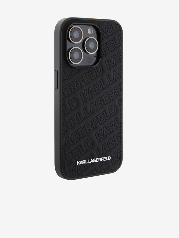 Karl Lagerfeld PU Motivo Trapuntato Cover Posteriore per iPhone 15 Pro Max Nero Karl Lagerfeld