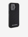 Karl Lagerfeld PU Motivo Trapuntato Cover Posteriore per iPhone 15 Pro Max Nero Karl Lagerfeld