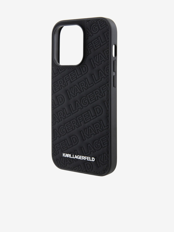 Karl Lagerfeld PU Motivo Trapuntato Cover Posteriore per iPhone 15 Pro Max Nero Karl Lagerfeld