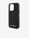 Karl Lagerfeld PU Motivo Trapuntato Cover Posteriore per iPhone 15 Pro Max Nero Karl Lagerfeld