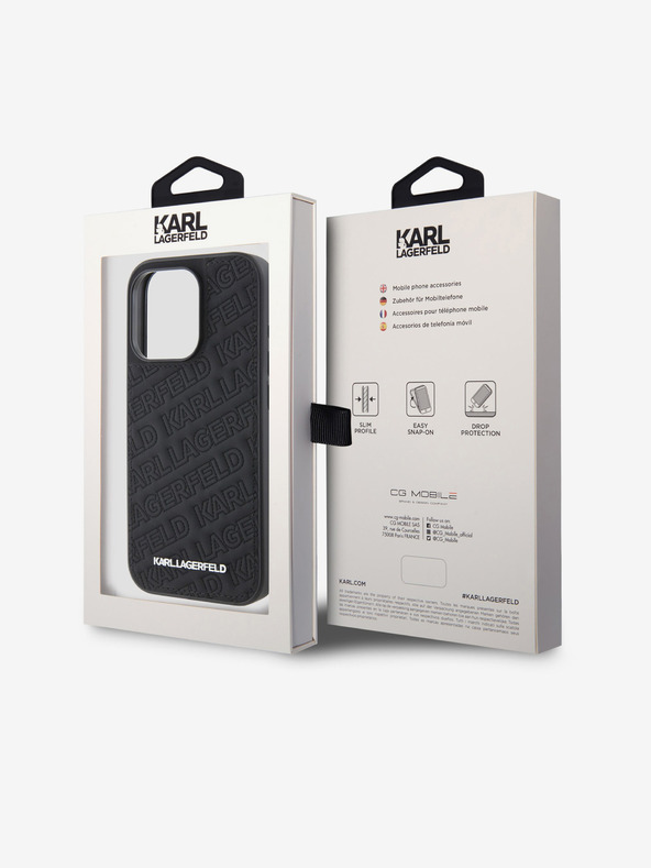 Karl Lagerfeld PU Motivo Trapuntato Cover Posteriore per iPhone 15 Pro Max Nero Karl Lagerfeld
