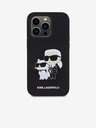 Karl Lagerfeld Karl Lagerfeld PU Saffiano Karl and Choupette NFT Cover Posteriore per iPhone 14 Pro Nero