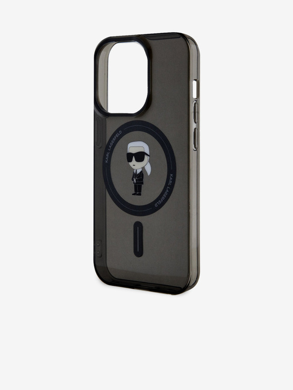 Karl Lagerfeld IML Ikonik MagSafe Cover Posteriore per iPhone 15 Pro Nero Karl Lagerfeld