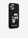 Karl Lagerfeld 3D Rubber Karl and Choupette Cover Posteriore per iPhone 12/12 Pro Nero Karl Lagerfeld