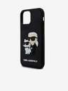 Karl Lagerfeld 3D Rubber Karl and Choupette Cover Posteriore per iPhone 12/12 Pro Nero Karl Lagerfeld