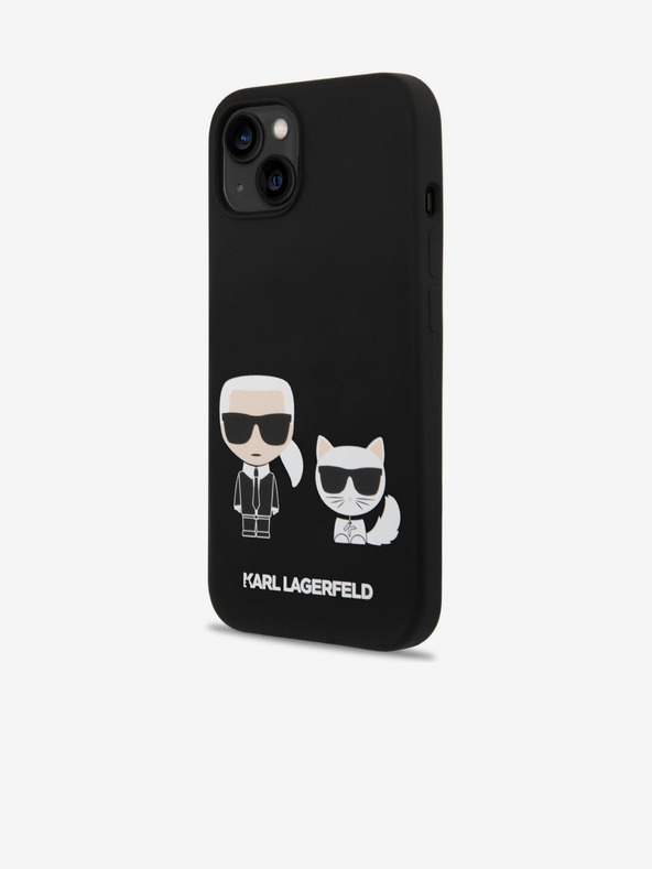 Karl Lagerfeld Karl Lagerfeld MagSafe Cover Compatibile Liquid Silicone Karl and Choupette per iPhone 14 Plus Nero