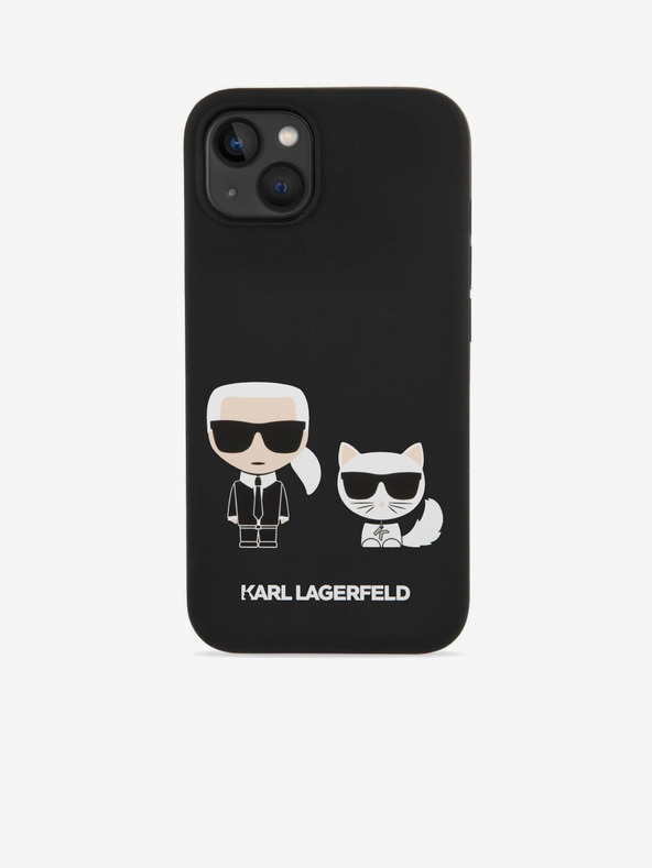 Karl Lagerfeld Karl Lagerfeld MagSafe Cover Compatibile Liquid Silicone Karl and Choupette per iPhone 14 Plus Nero